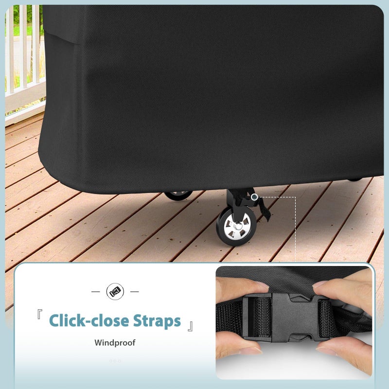 Shinestar Upgraded Griddle Cover for Blackstone 36 Inch Griddle, Heavy Duty Waterproof Cover with Large Air Vent and Straps, Also Fits More 4-Burner Flap Top Grill, Black - Image 5